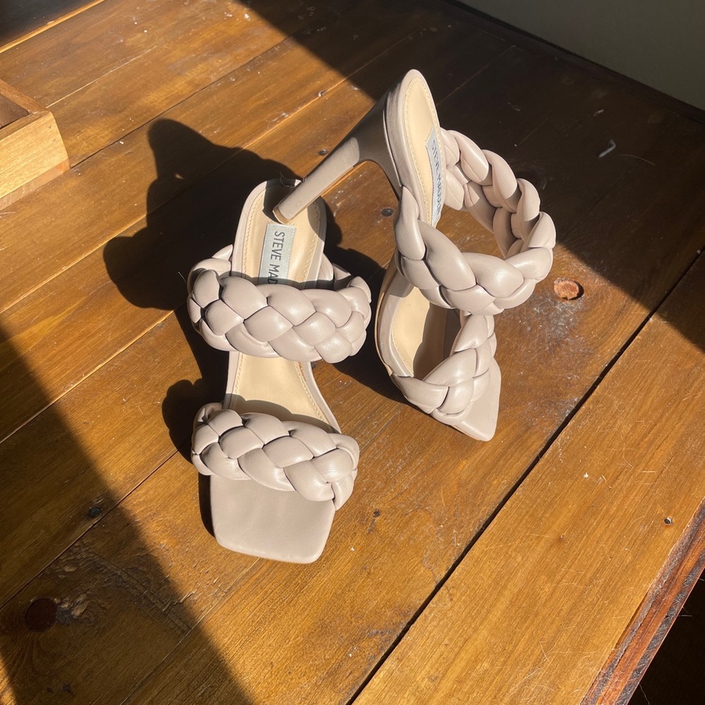 Steve Madden Kenley Taupe Braided Heels